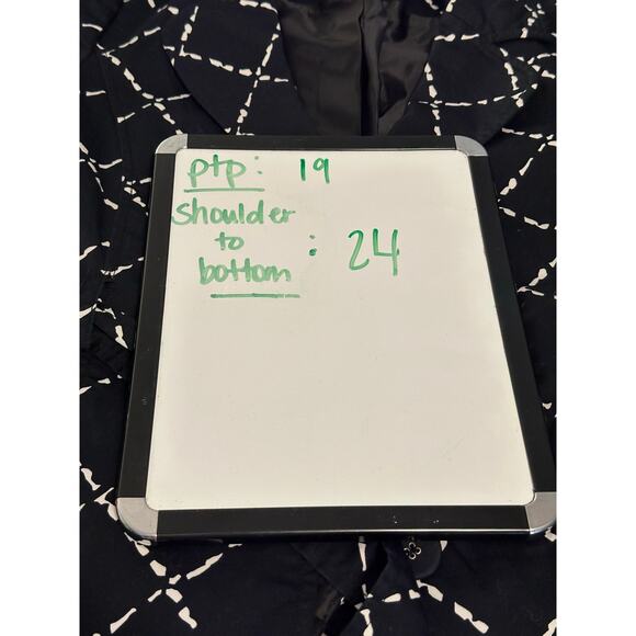 EUC Halogen Black White Belted Blazer Geometric Pattern Sz Medium Petite MP - Picture 11 of 11